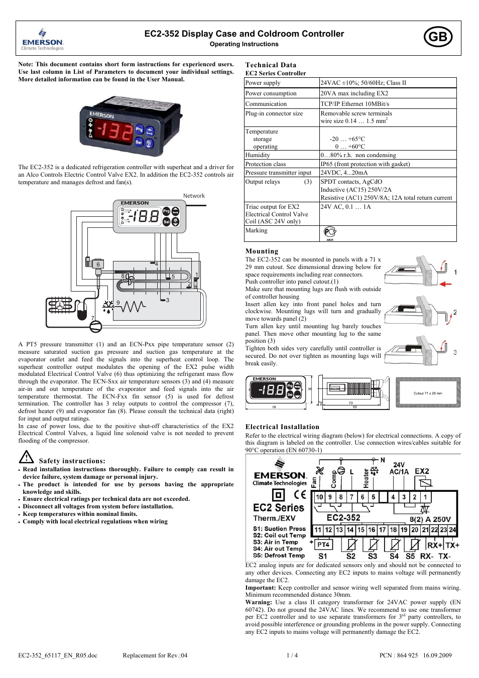 Emerson Process Management EC2-352 User Manual | 4 pages