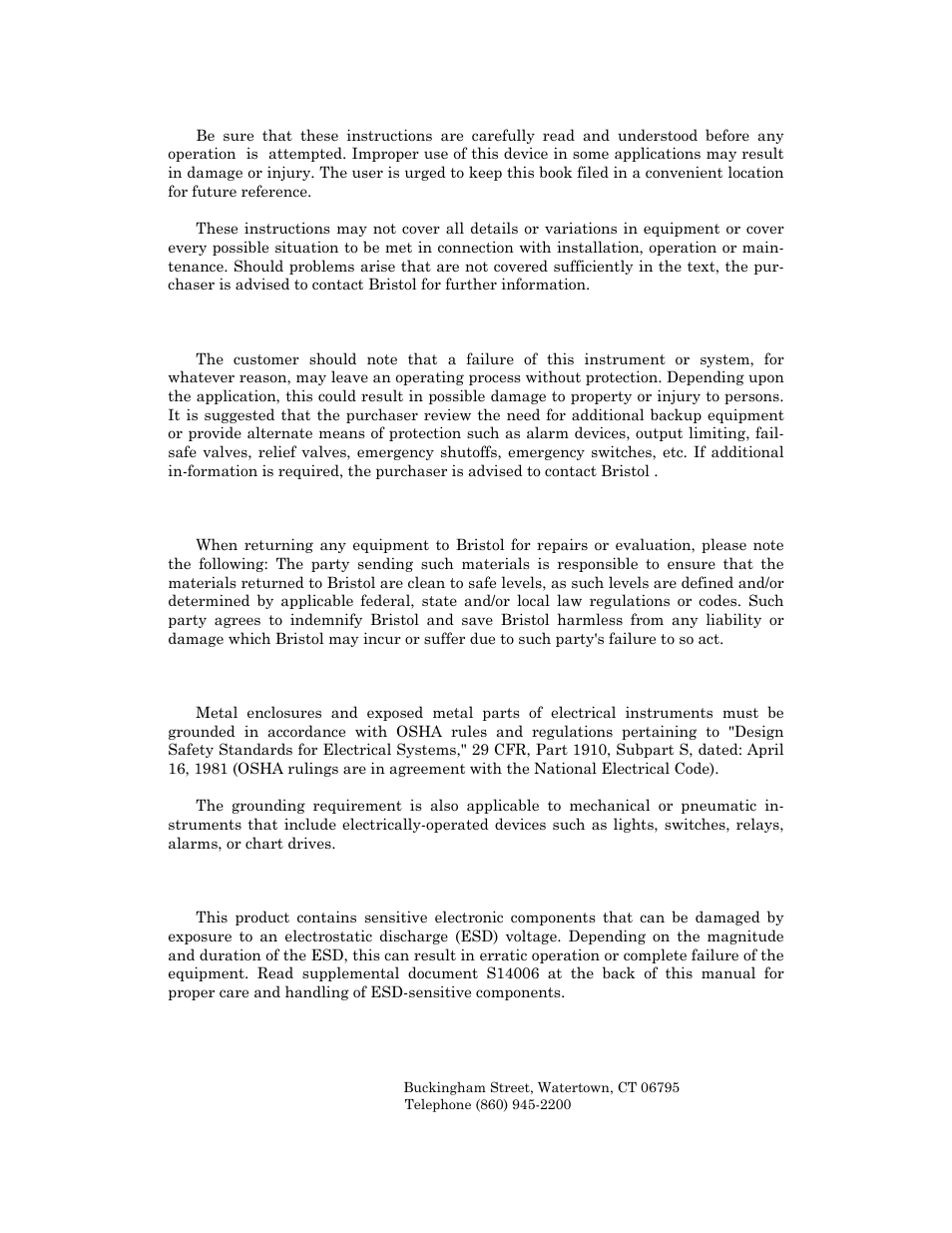 Emerson Process Management Bristol Series 9110 User Manual | Page 2 / 74