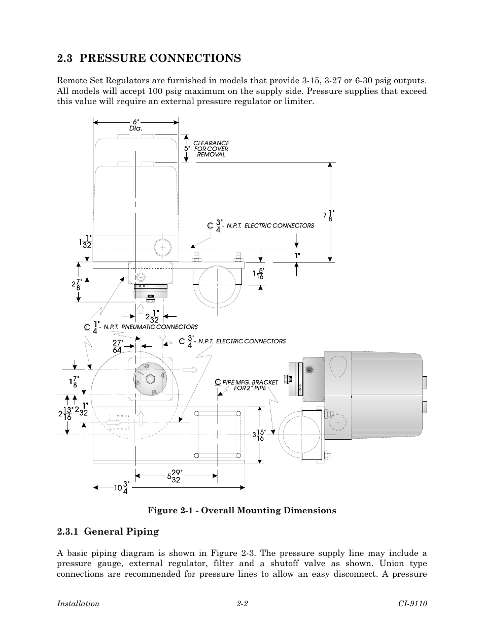 3 pressure connections | Emerson Process Management Bristol Series 9110 User Manual | Page 20 / 74