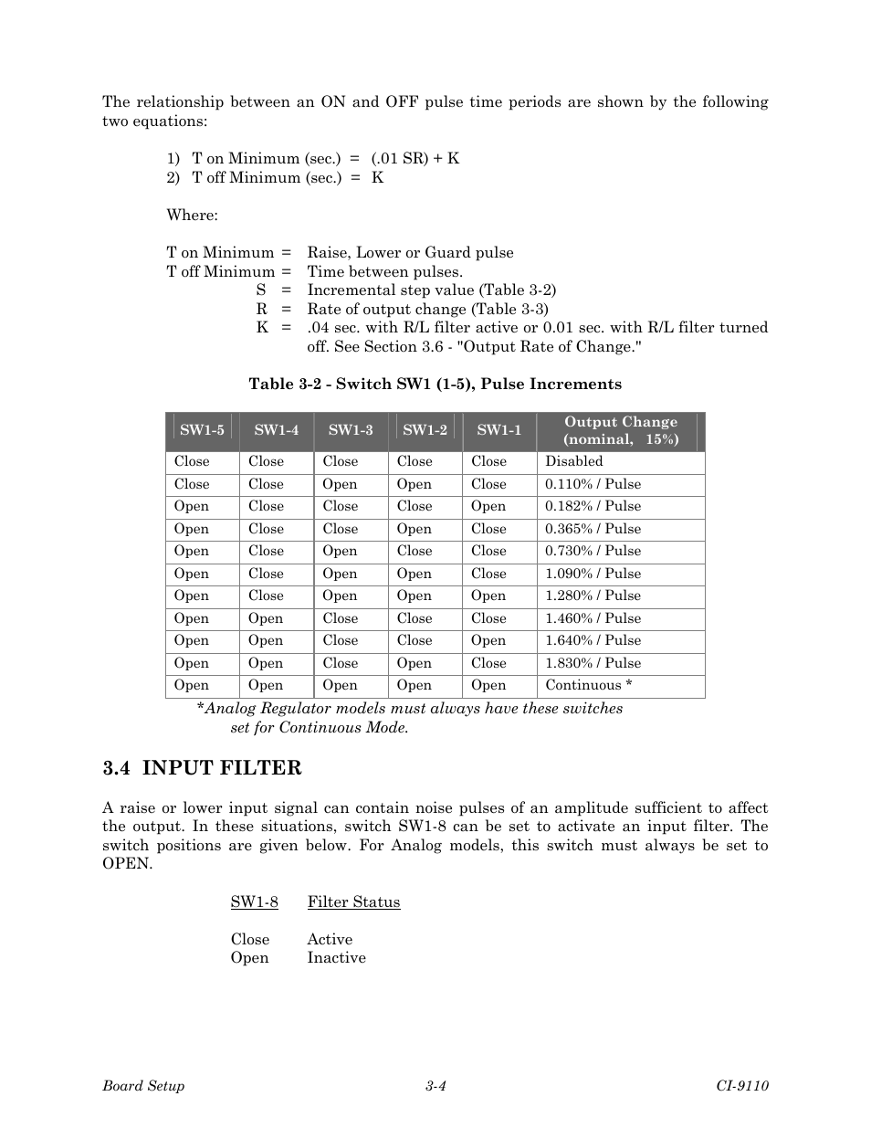 4 input filter | Emerson Process Management Bristol Series 9110 User Manual | Page 28 / 74