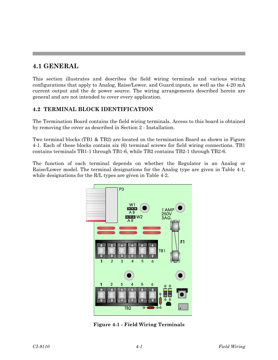 9110ch4.pdf, Chapter 4 field wiring | Emerson Process Management Bristol Series 9110 User Manual | Page 33 / 74