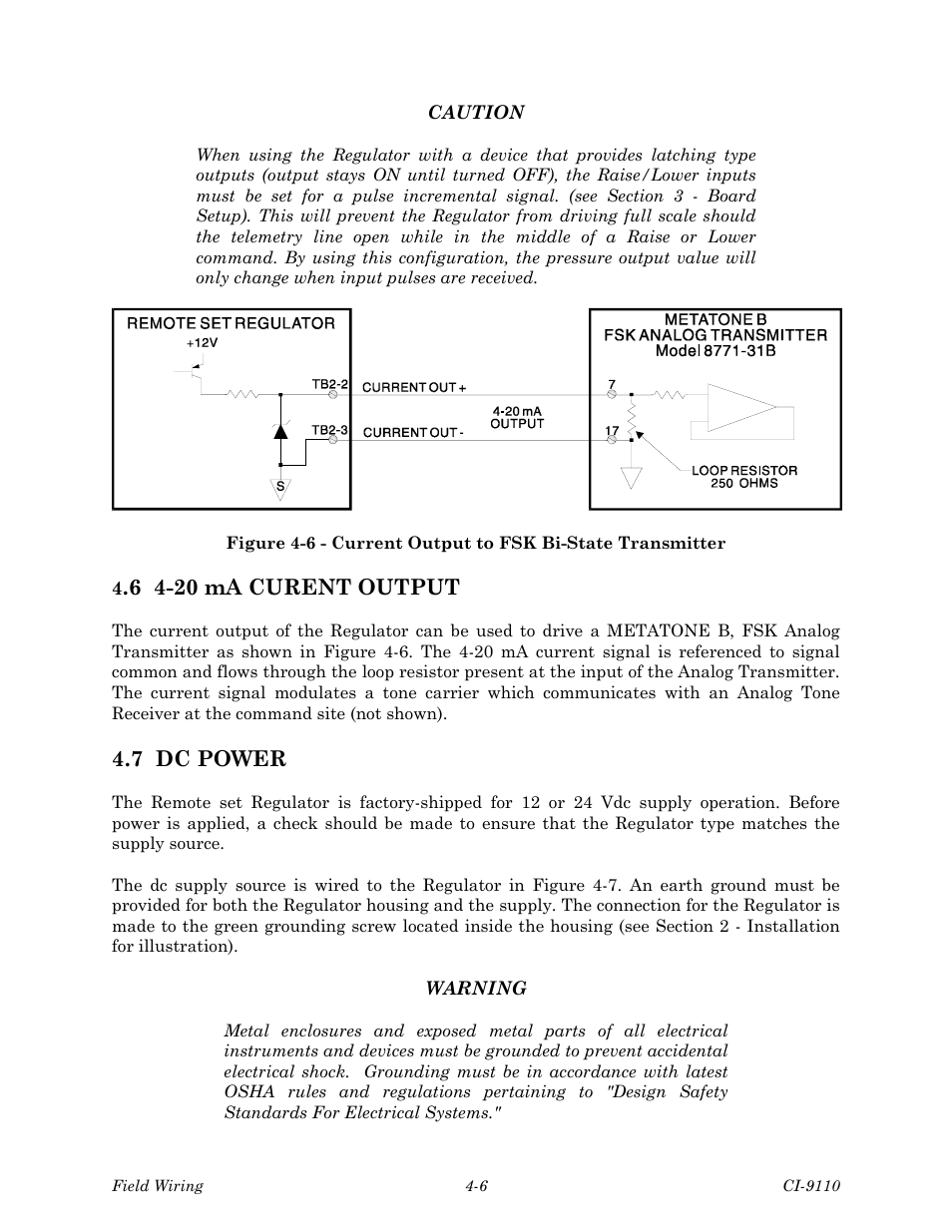 6 4-20 ma curent output, 7 dc power | Emerson Process Management Bristol Series 9110 User Manual | Page 38 / 74