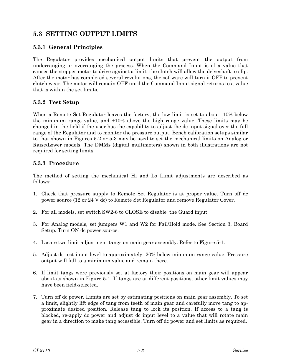 3 setting output limits | Emerson Process Management Bristol Series 9110 User Manual | Page 43 / 74