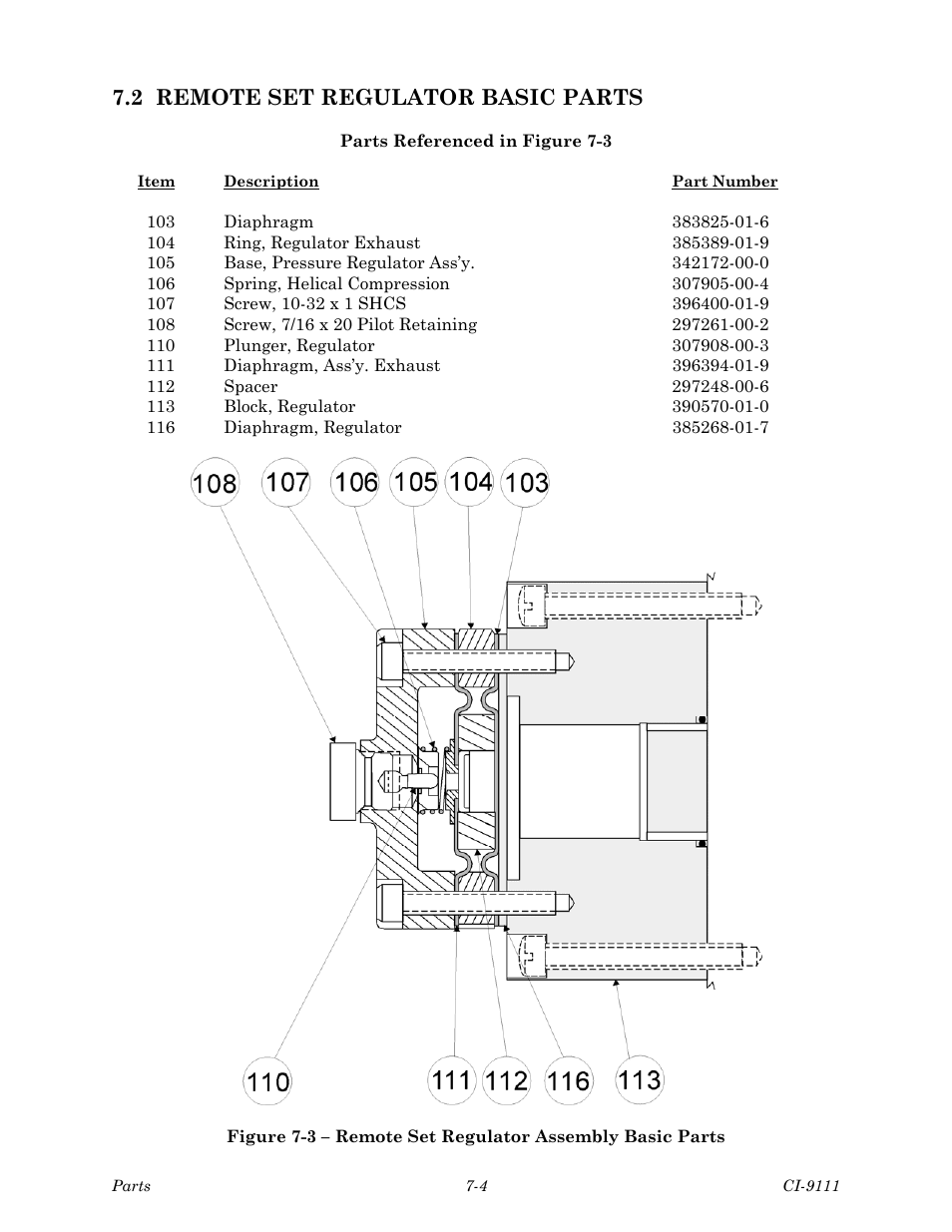 2 remote set regulator basic parts | Emerson Process Management Bristol Series 9110 User Manual | Page 58 / 74