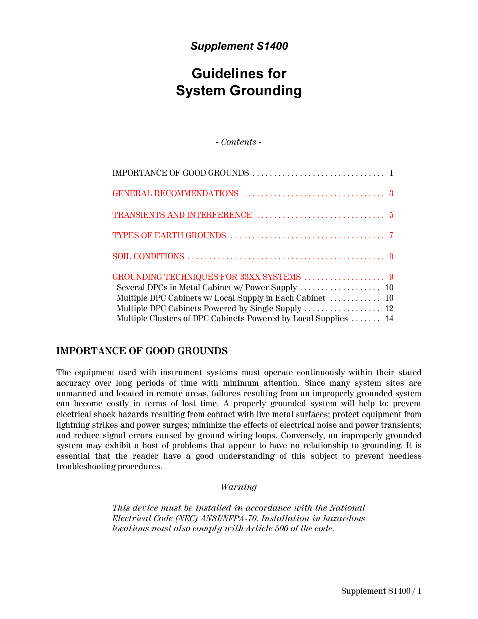 S1400rsr.pdf, Guidelines for system grounding | Emerson Process Management Bristol Series 9110 User Manual | Page 59 / 74