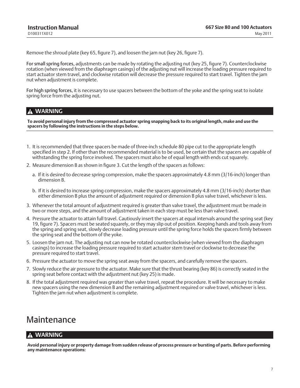 Maintenance | Emerson Process Management 667 User Manual | Page 7 / 28