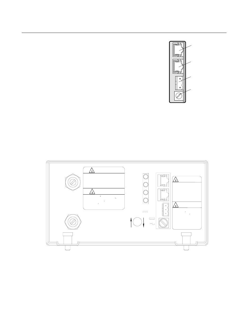 5 electrical connections, 3 front panel electrical connections, 4 front panel connections, controls and indicators | Hfid, Model nga2000 hfid, Instruction manual, Fuel burner air, Warning, Attention | Emerson Process Management ROSEMOUNT NGA2000 HFID User Manual | Page 26 / 76