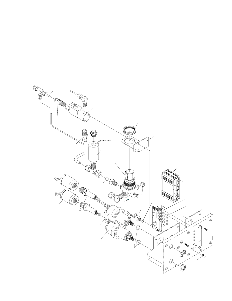 I. front panel components, 20 front panel - exploded view, Model nga2000 hfid | Instruction manual | Emerson Process Management ROSEMOUNT NGA2000 HFID User Manual | Page 60 / 76