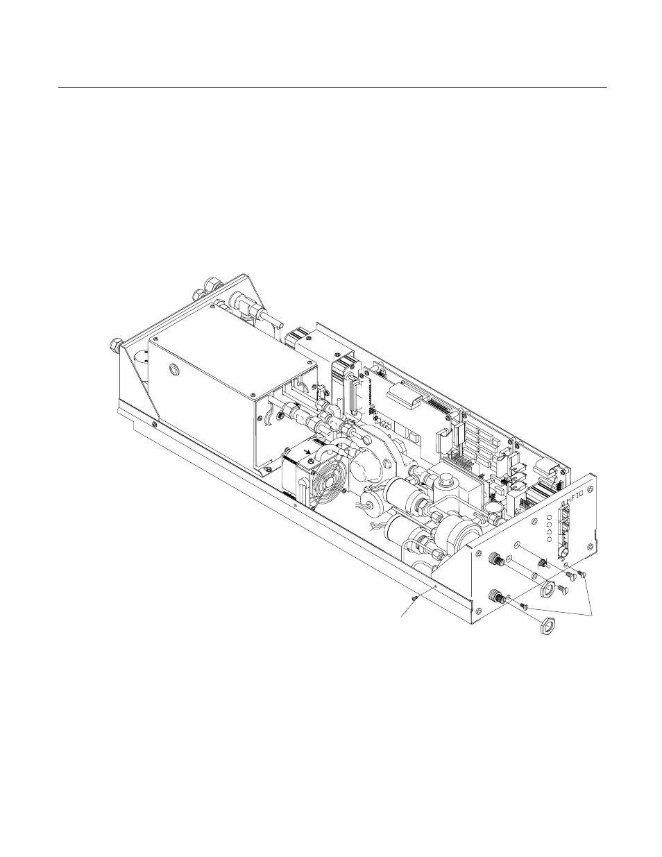 Replacing front panel components, 21 accessing front panel components, Model nga2000 hfid | Emerson Process Management ROSEMOUNT NGA2000 HFID User Manual | Page 61 / 76