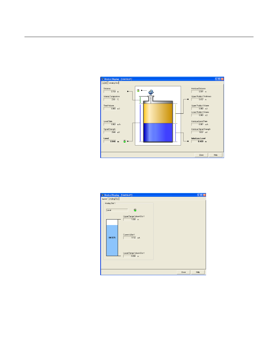 Viewing measurement data in rrm -7, Rosemount 5300 series | Emerson Process Management ROSEMOUNT 5300 User Manual | Page 127 / 324