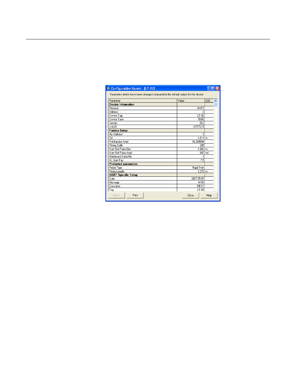 Configuration report -21, Rosemount 5300 series | Emerson Process Management ROSEMOUNT 5300 User Manual | Page 151 / 324