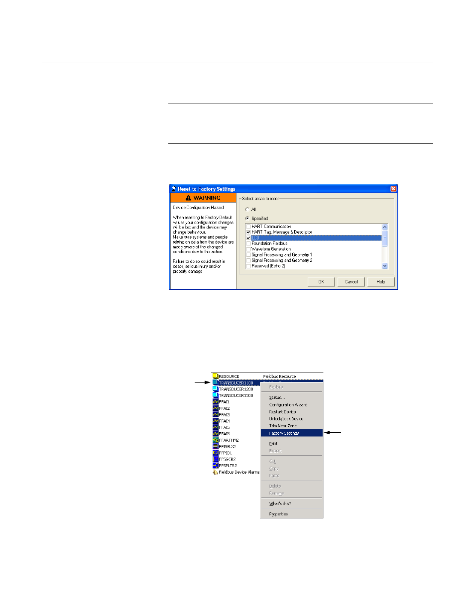 Reset to factory settings -22, Rosemount 5300 series | Emerson Process Management ROSEMOUNT 5300 User Manual | Page 152 / 324