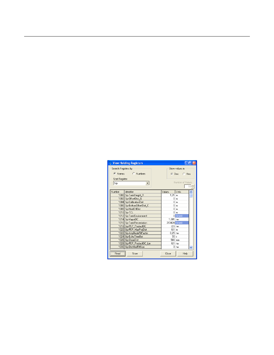 Viewing input and holding registers -27, Rosemount 5300 series | Emerson Process Management ROSEMOUNT 5300 User Manual | Page 157 / 324