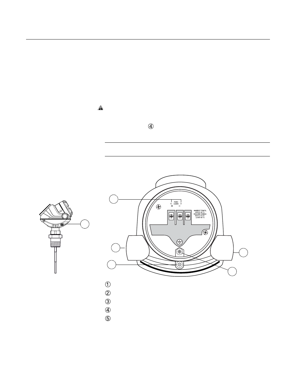 Connecting the transmitter -5, Rosemount 5300 series | Emerson Process Management ROSEMOUNT 5300 User Manual | Page 63 / 324