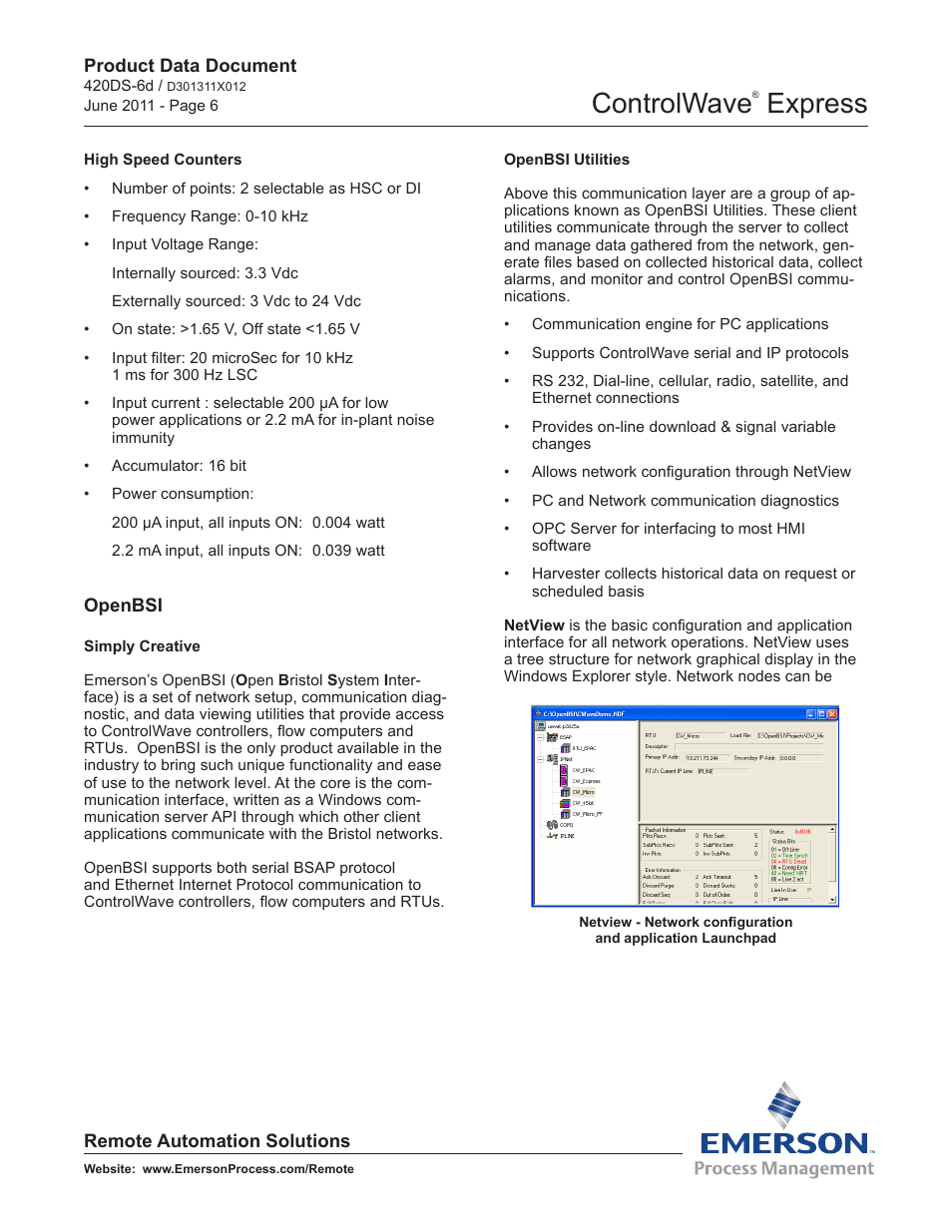 Controlwave, Express | Emerson Process Management Bristol ControlWave Express User Manual | Page 6 / 11