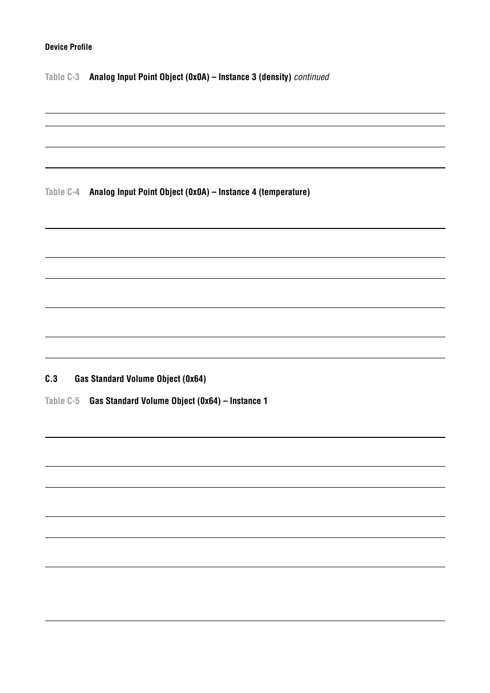 C.3 gas standard volume object (0x64), Gas standard volume object (0x64), D c-5 | H c-5 and, See table c-4, See table c-5 | Emerson Process Management MICRO MOTION 2400S User Manual | Page 154 / 188