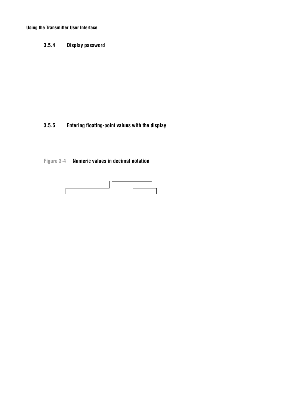 4 display password, 5 entering floating-point values with the display, Display password | Entering floating-point values with the display | Emerson Process Management MICRO MOTION 2400S User Manual | Page 22 / 188