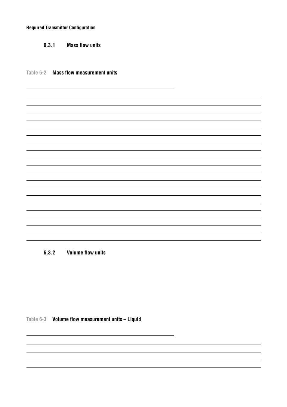 1 mass flow units, 2 volume flow units, Mass flow units | Volume flow units, Ns 6.3.1 | Emerson Process Management MICRO MOTION 2400S User Manual | Page 38 / 188