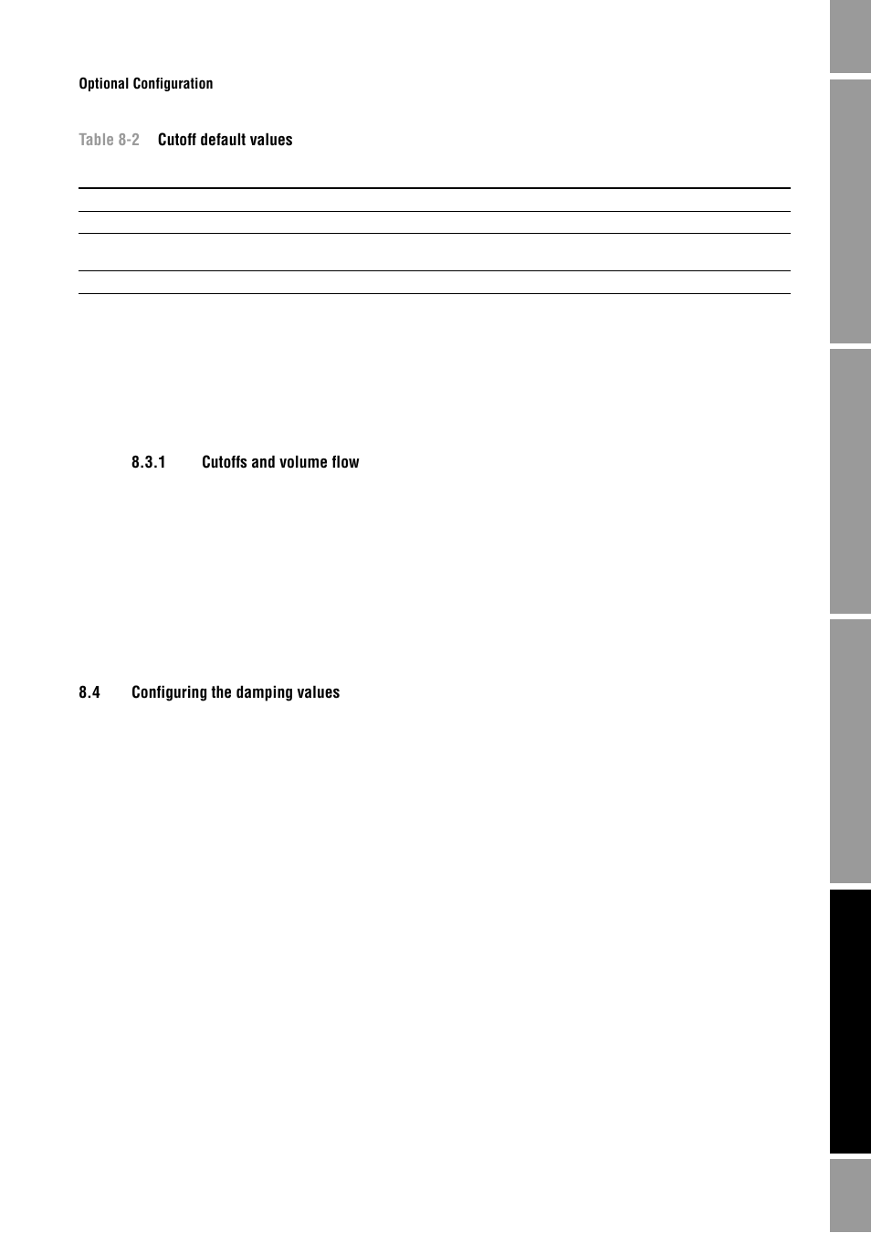 1 cutoffs and volume flow, 4 configuring the damping values, Cutoffs and volume flow | Configuring the damping values, See table 8-2 for cutof, Information. see section 8.3.1 | Emerson Process Management MICRO MOTION 2400S User Manual | Page 67 / 188