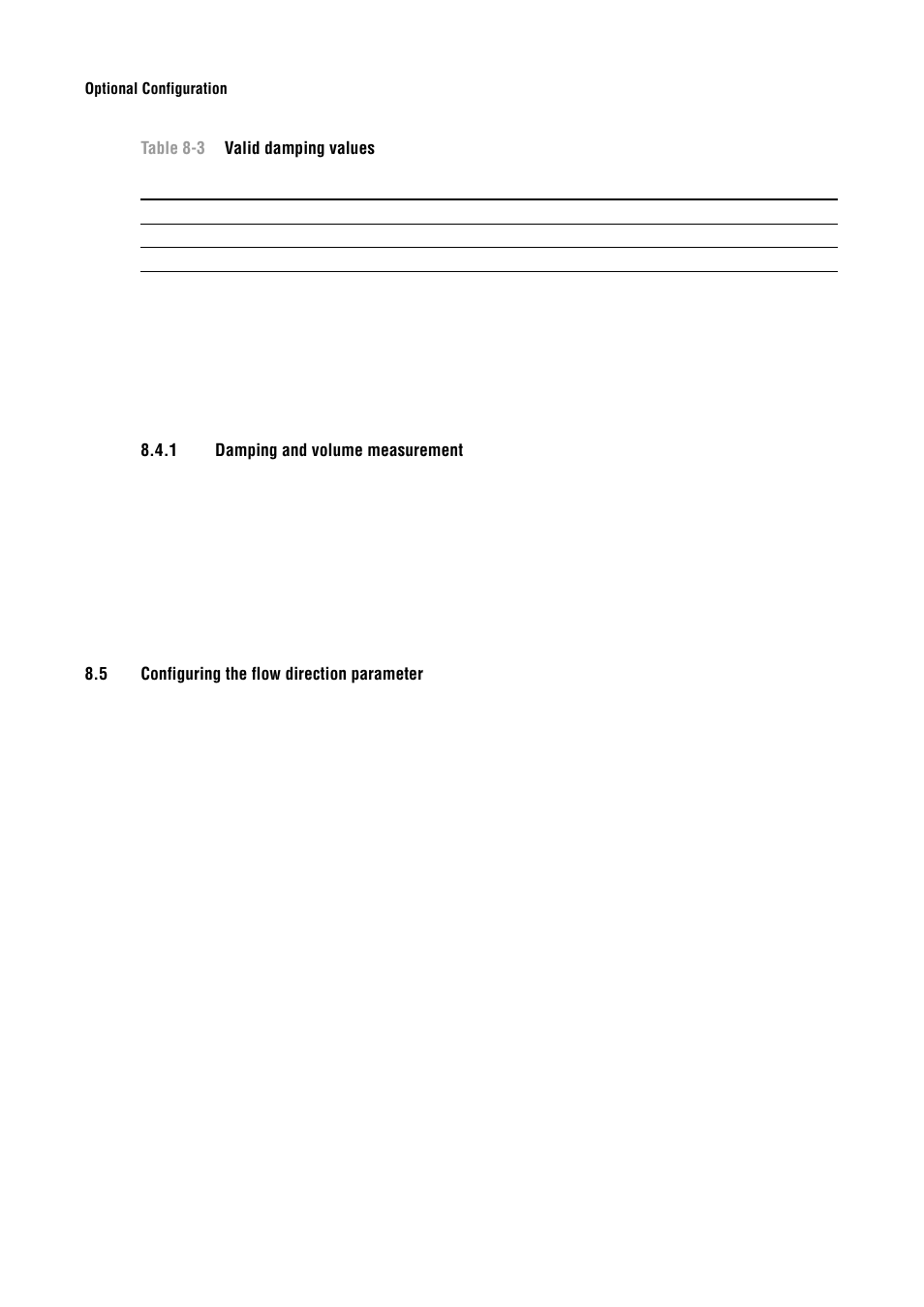 1 damping and volume measurement, 5 configuring the flow direction parameter, Damping and volume measurement | Configuring the flow direction parameter, Table 8-3, Section 8.4.1 for | Emerson Process Management MICRO MOTION 2400S User Manual | Page 68 / 188