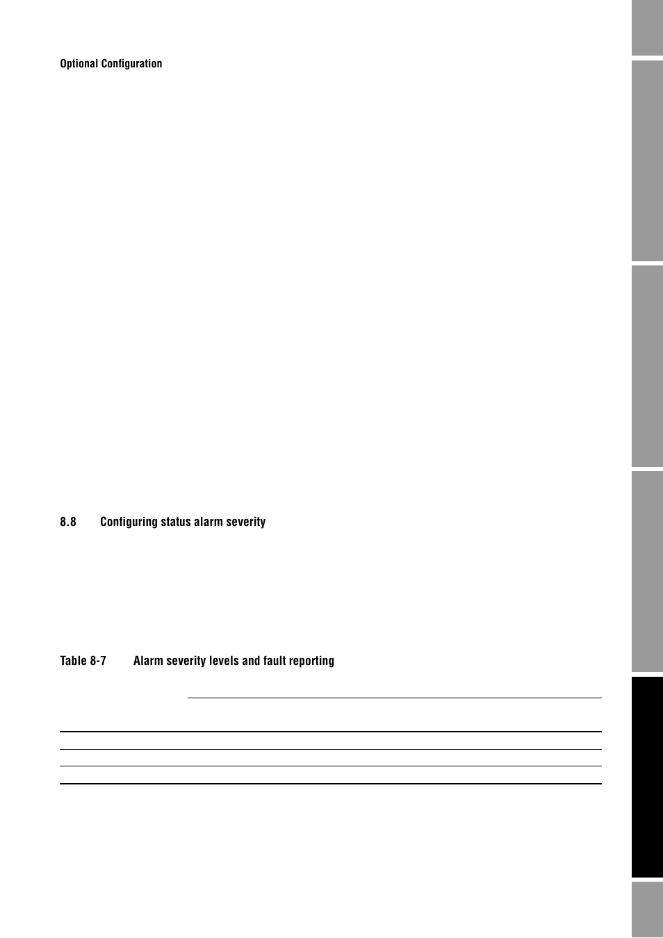 8 configuring status alarm severity, Configuring status alarm severity, Vel, see section 8.8 | Ee section 8.8 | Emerson Process Management MICRO MOTION 2400S User Manual | Page 73 / 188