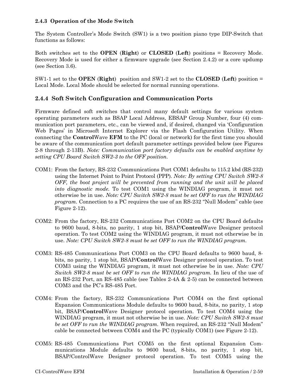 Emerson Process Management ControlWave EFM 3808 User Manual | Page 111 / 306