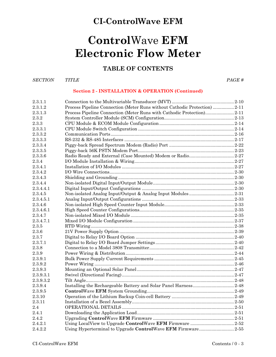 Emerson Process Management ControlWave EFM 3808 User Manual | Page 12 / 306