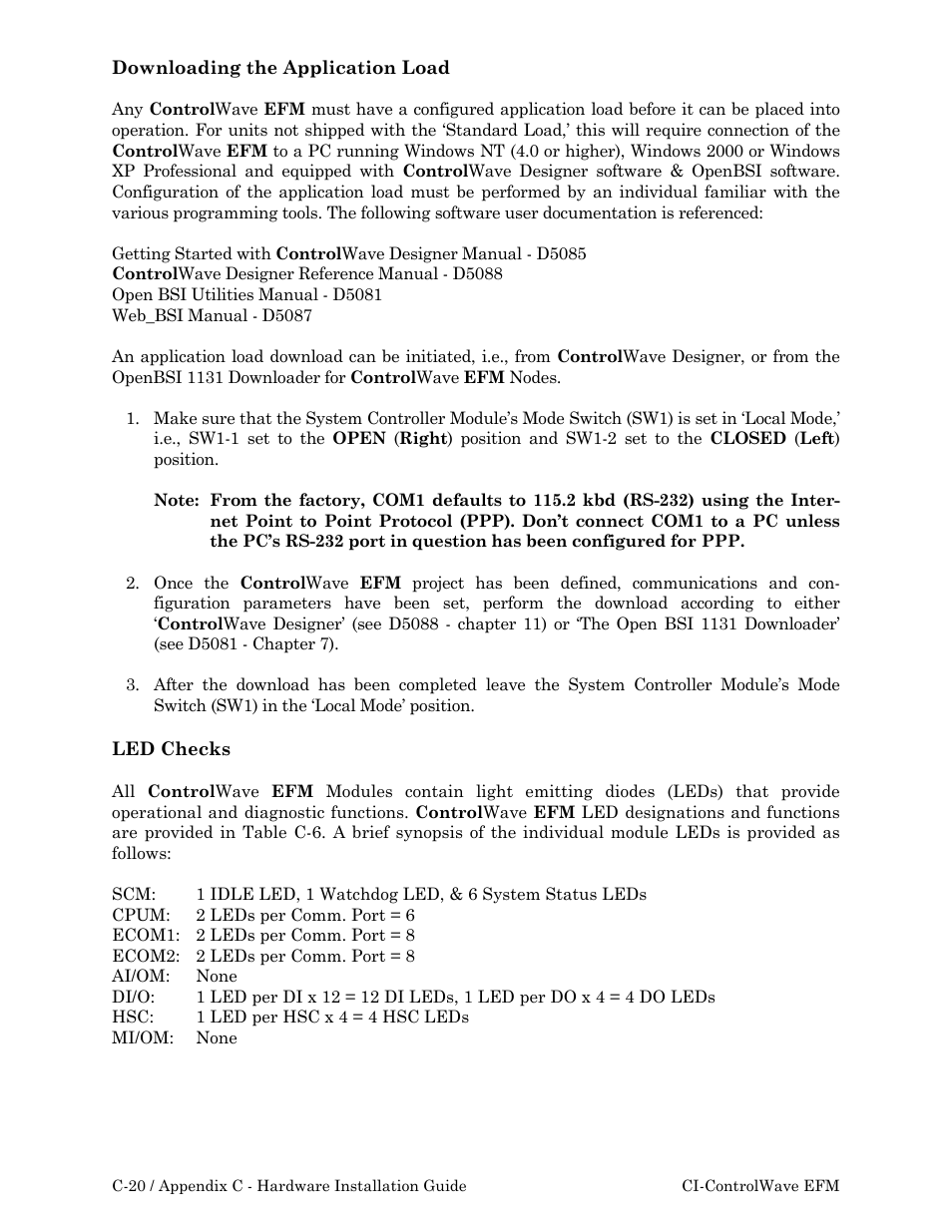 Emerson Process Management ControlWave EFM 3808 User Manual | Page 168 / 306