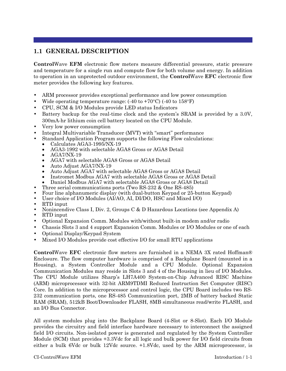 Efmch1.pdf | Emerson Process Management ControlWave EFM 3808 User Manual | Page 17 / 306