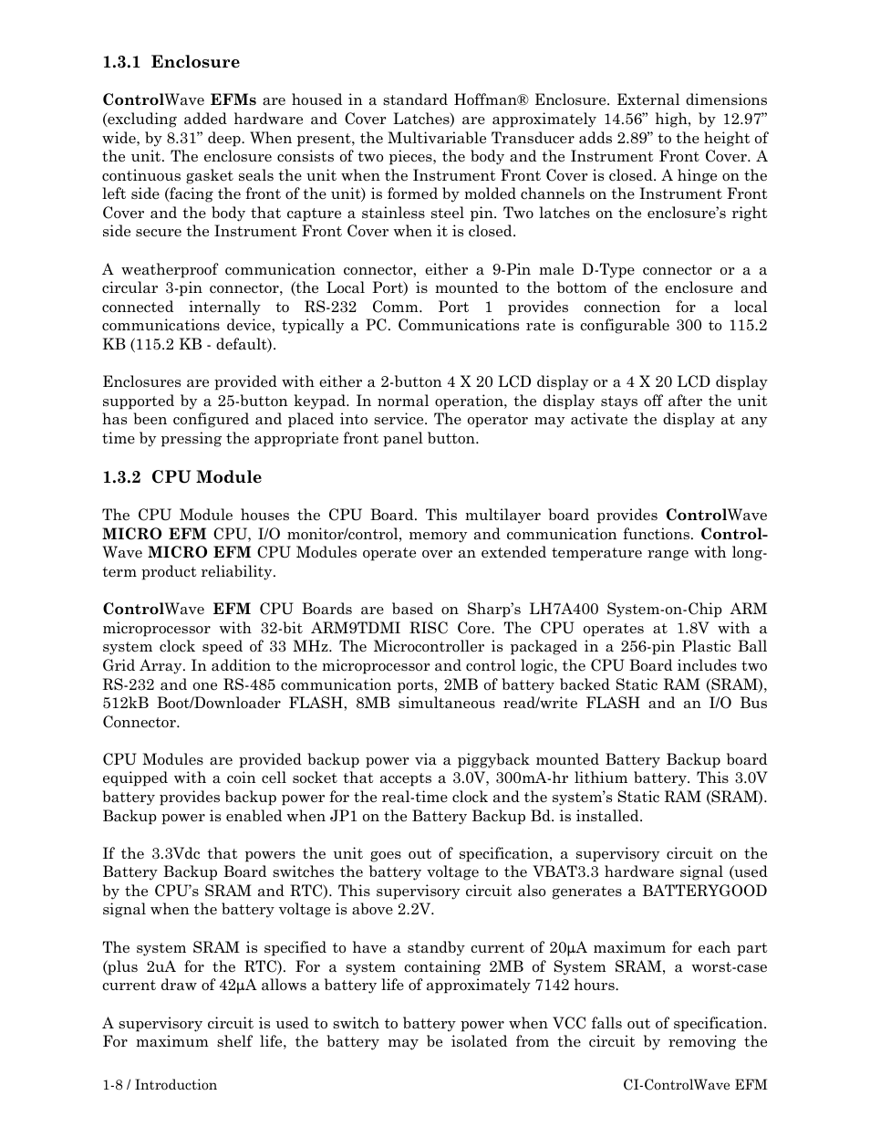 Emerson Process Management ControlWave EFM 3808 User Manual | Page 24 / 306