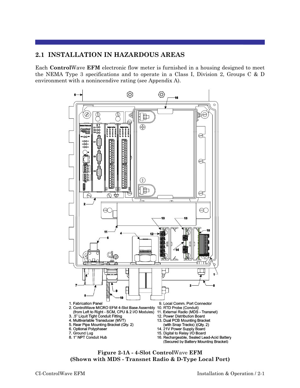 Efmch2.pdf, Section 2 - installation & operation, Installation & operation | Emerson Process Management ControlWave EFM 3808 User Manual | Page 53 / 306