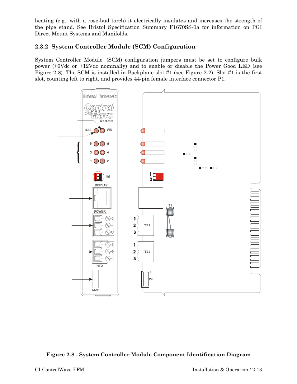 2 system controller module (scm) configuration, J2 rj-45 | Emerson Process Management ControlWave EFM 3808 User Manual | Page 65 / 306