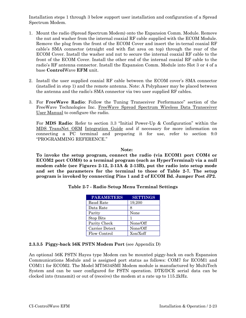 Emerson Process Management ControlWave EFM 3808 User Manual | Page 75 / 306