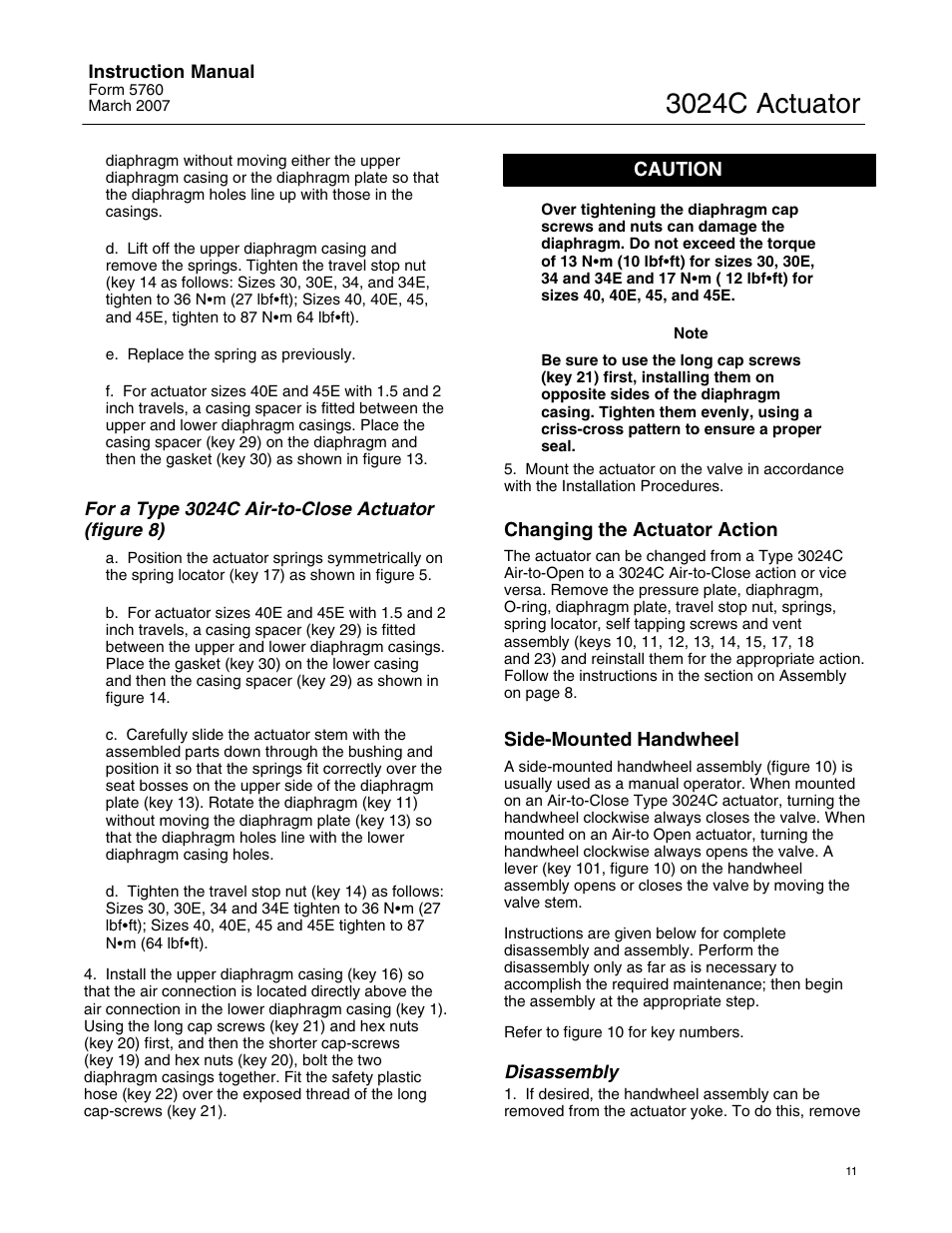 3024c actuator | Emerson Process Management 3024C User Manual | Page 11 / 20