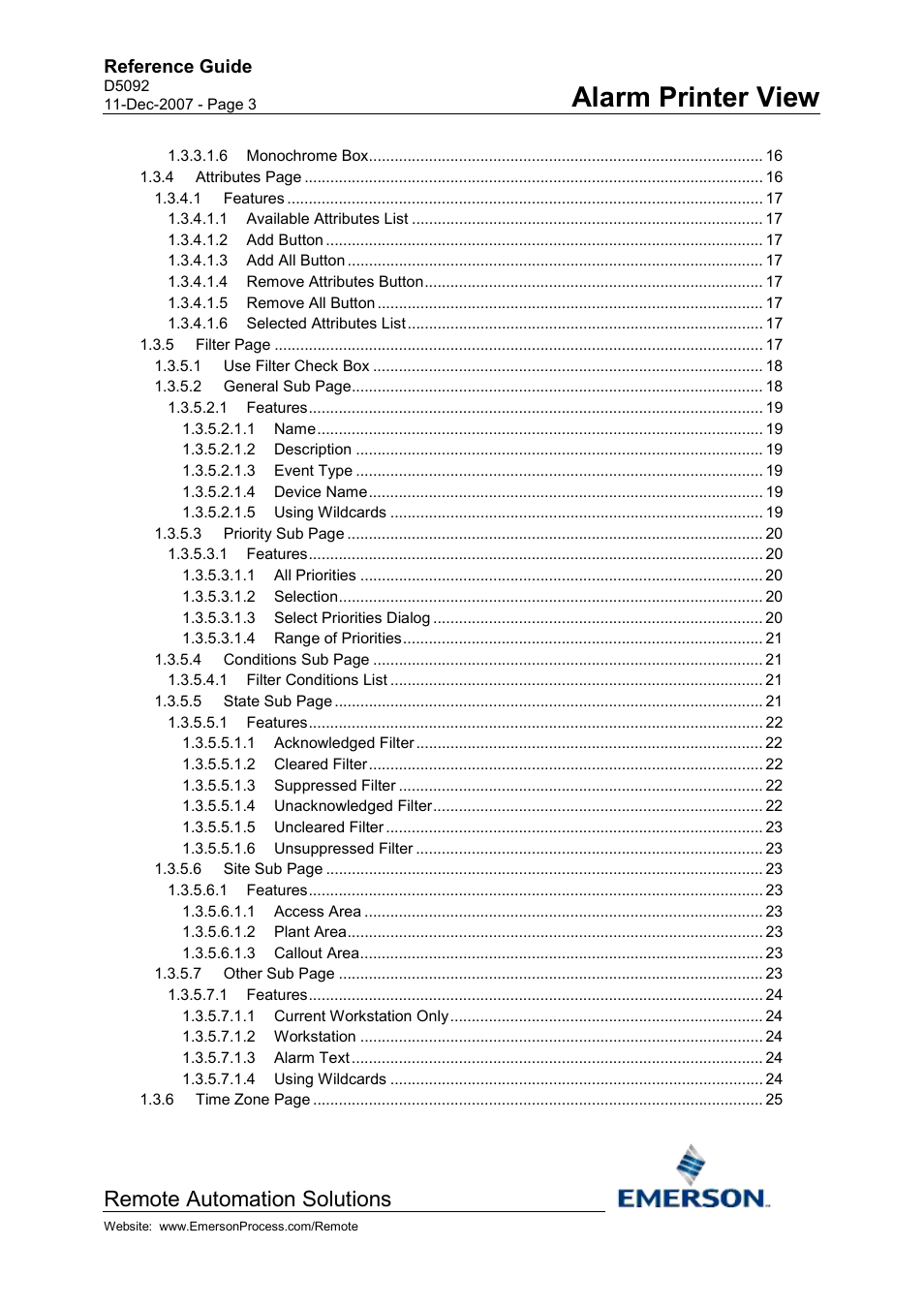 Alarm printer view, Remote automation solutions | Emerson Process Management D5092 User Manual | Page 3 / 29