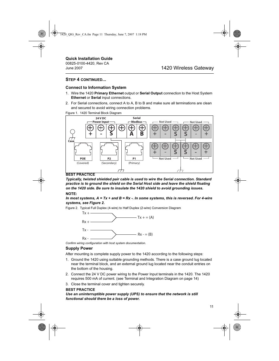 Emerson Process Management Wireless Gateway 1420 User Manual | Page 11 / 16