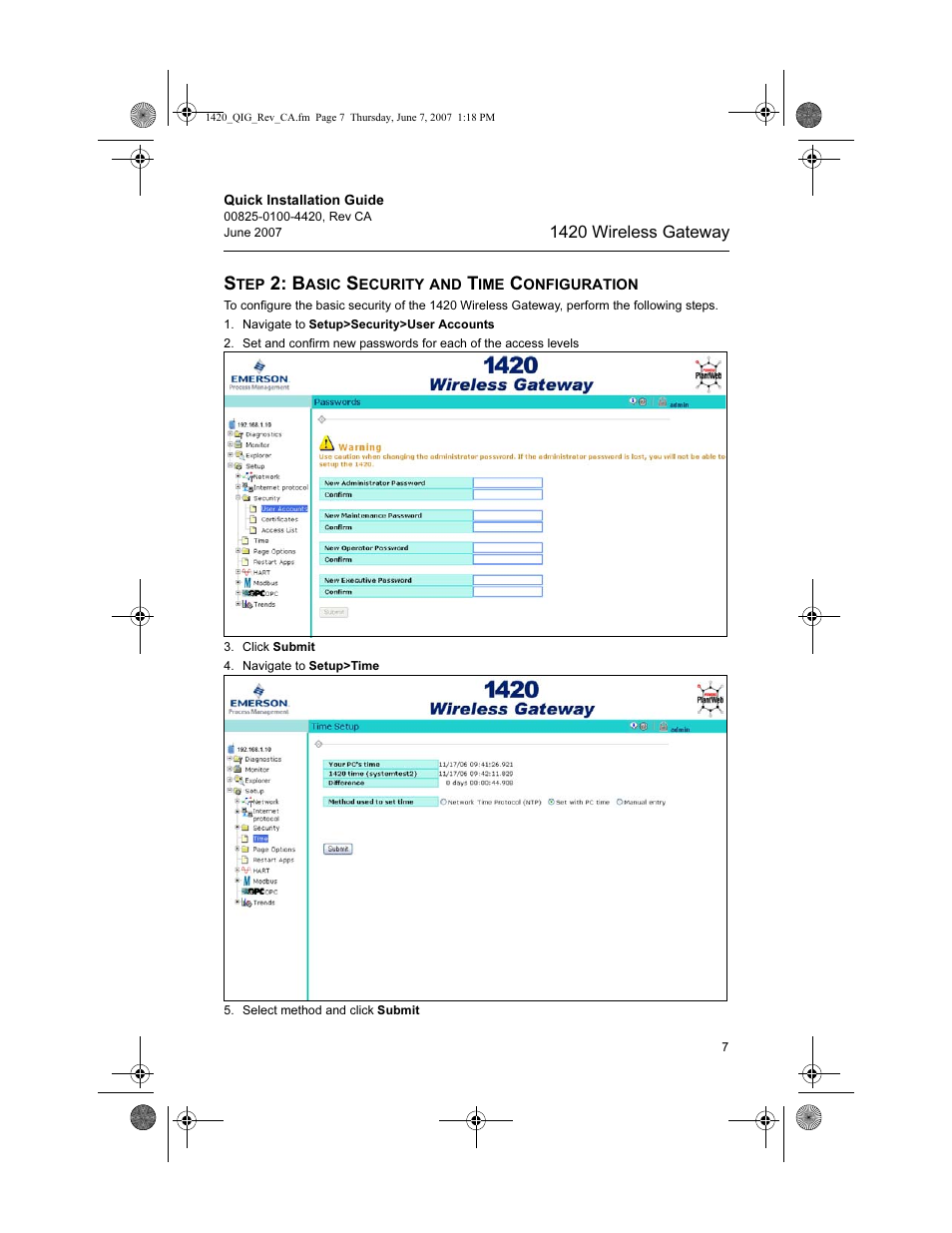 Emerson Process Management Wireless Gateway 1420 User Manual | Page 7 / 16