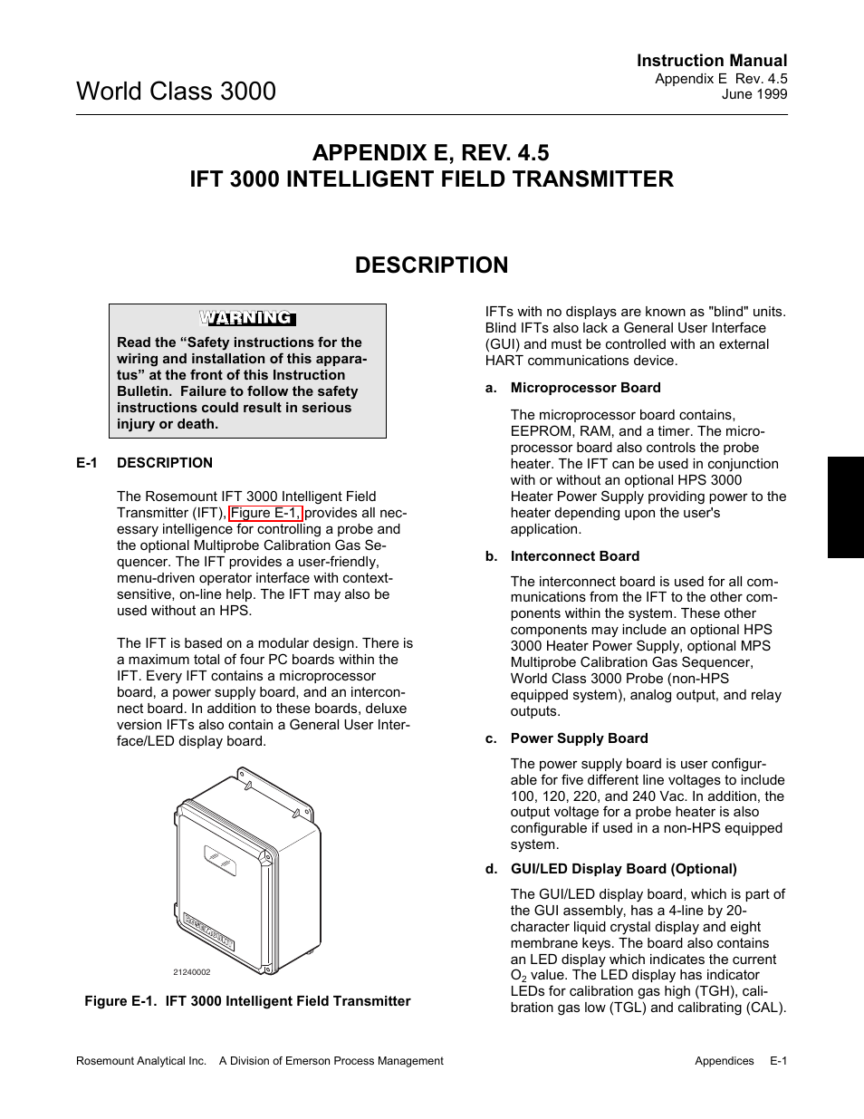Appendix e, World class 3000 | Emerson Process Management 3000 User Manual | Page 149 / 182
