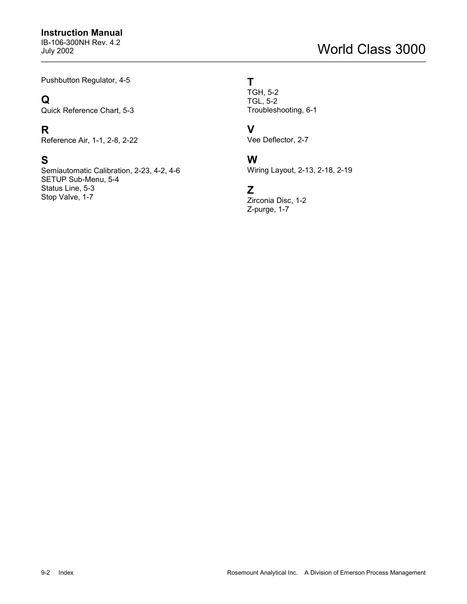 World class 3000 | Emerson Process Management 3000 User Manual | Page 180 / 182