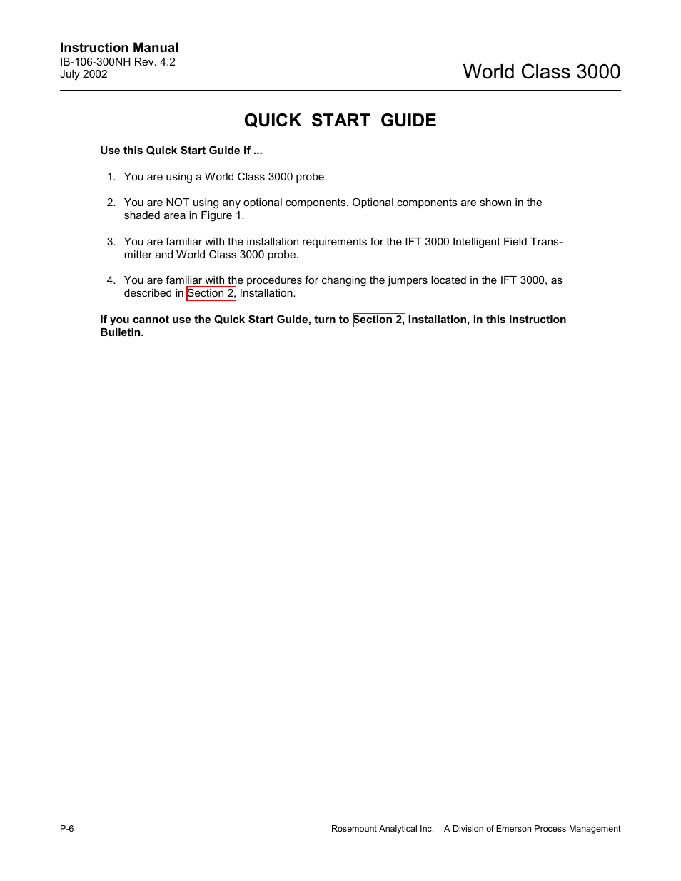 World class 3000, Quick start guide | Emerson Process Management 3000 User Manual | Page 20 / 182