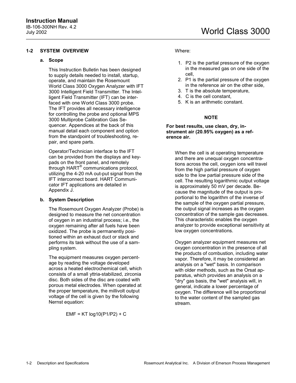 System overview, System overview -2, World class 3000 | Emerson Process Management 3000 User Manual | Page 26 / 182