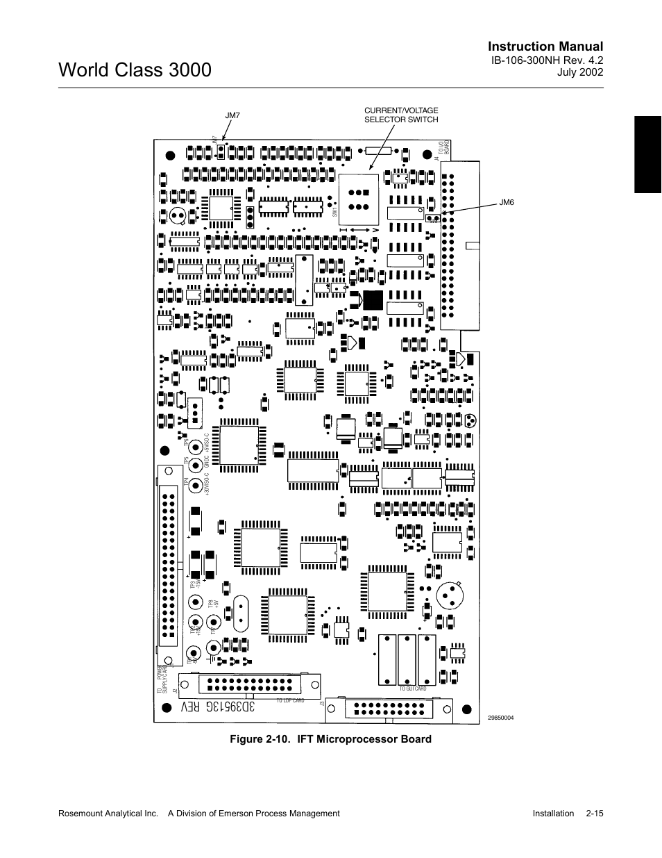 Figure 2-10. ift microprocessor board -15, Figure 2-10), Ee figure 2-10 f | Figure 2-10 s, World class 3000, Instruction manual, Figure 2-10. ift microprocessor board 2 | Emerson Process Management 3000 User Manual | Page 47 / 182