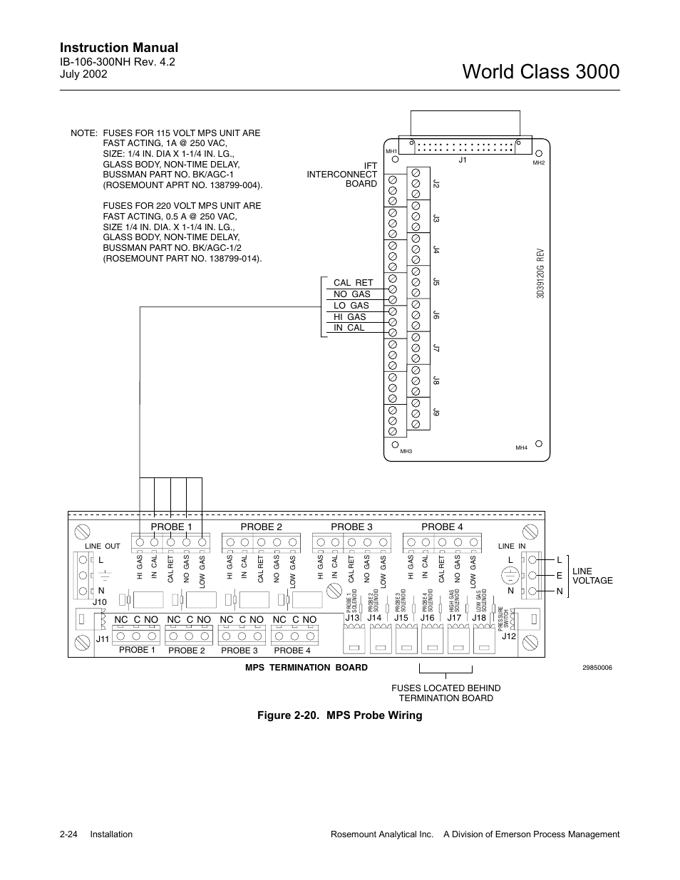 Figure 2-20. mps probe wiring -24, Figure 2-20, To figure 2-20 for | Figure 2-20 to t, In figure 2-20. r, World class 3000, Instruction manual, Figure 2-20. mps probe wiring | Emerson Process Management 3000 User Manual | Page 56 / 182