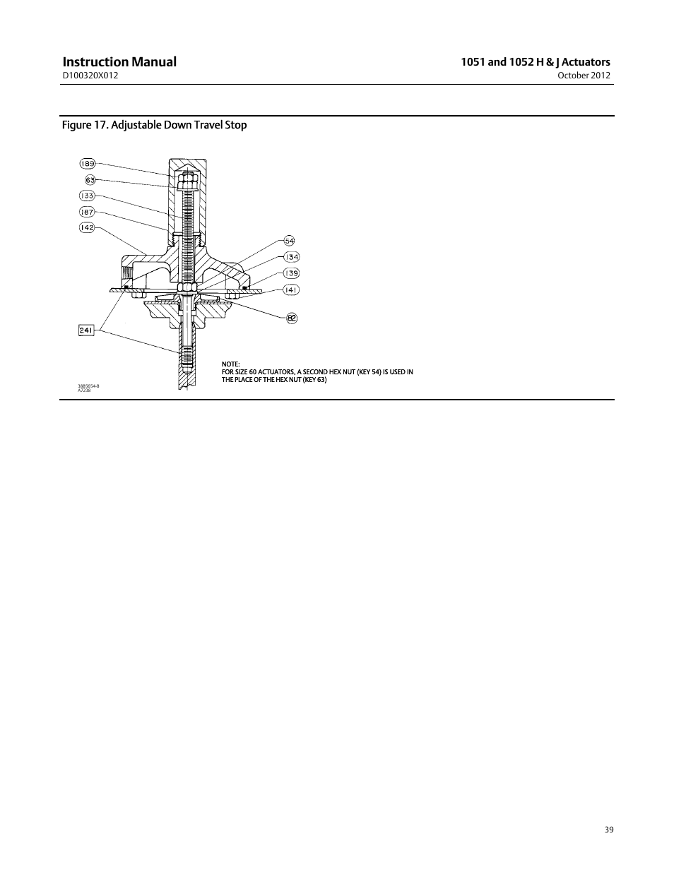 Instruction manual, Figure 17. adjustable down travel stop | Emerson Process Management 1051 User Manual | Page 39 / 40