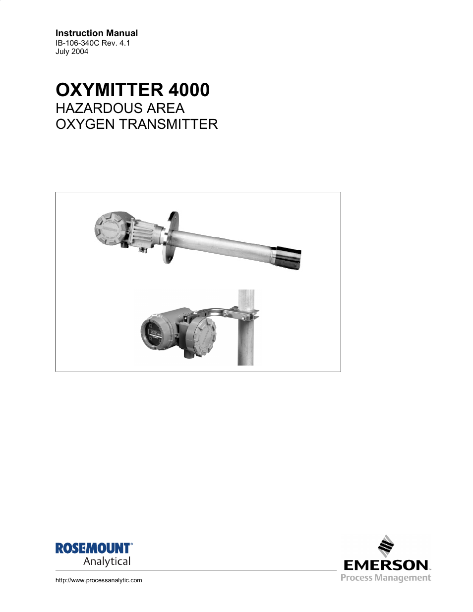 Emerson Process Management OXYMITTER 4000 User Manual | 150 pages