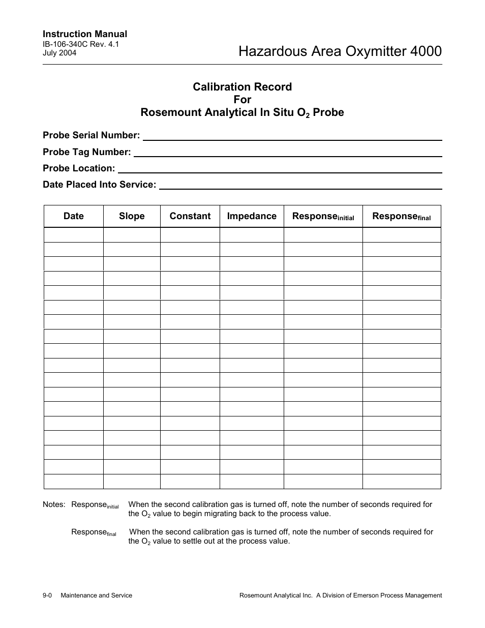 Section 9, R to section 9, Hazardous area oxymitter 4000 | Probe | Emerson Process Management OXYMITTER 4000 User Manual | Page 118 / 150