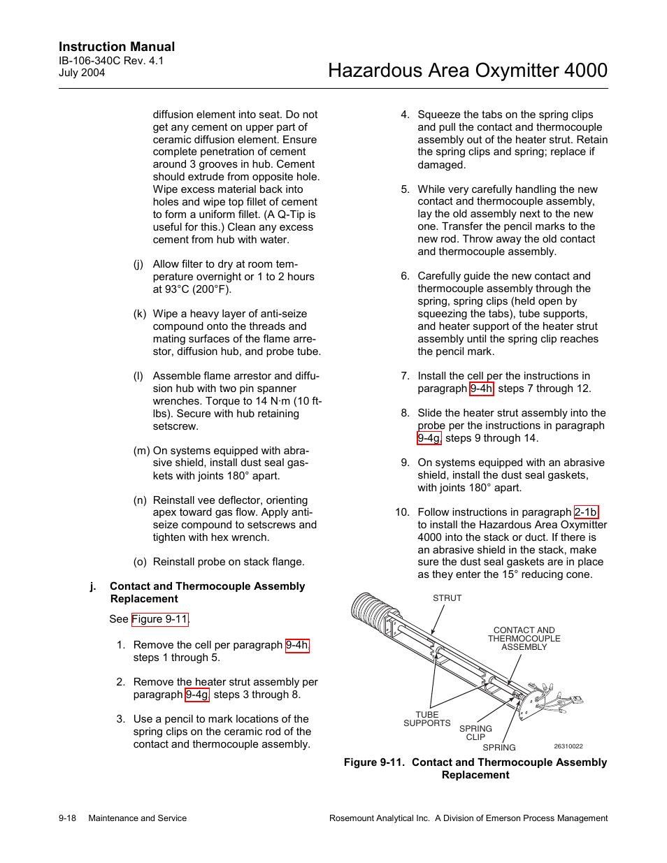 Ph 9-4j to r, Hazardous area oxymitter 4000 | Emerson Process Management OXYMITTER 4000 User Manual | Page 136 / 150