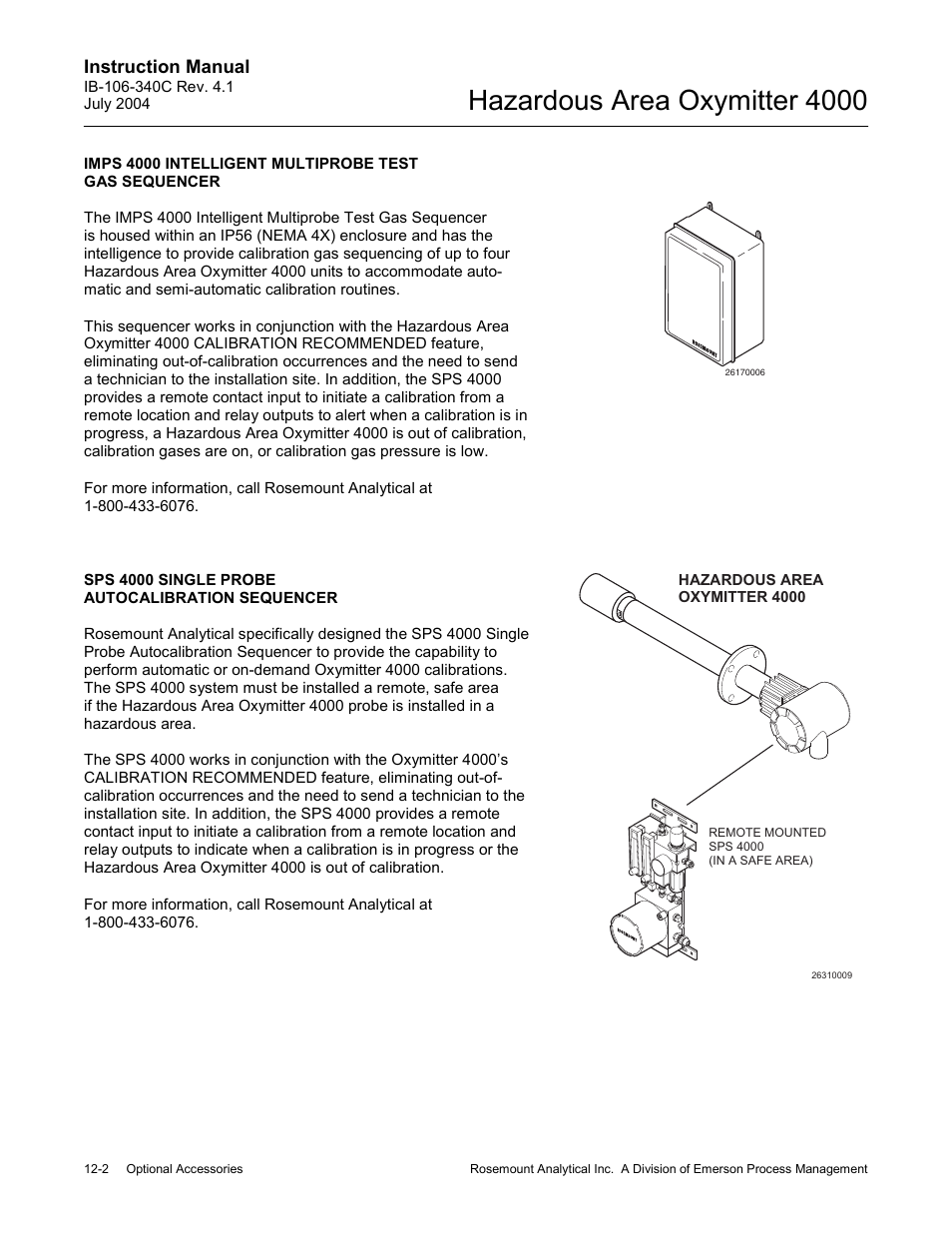 Hazardous area oxymitter 4000, Instruction manual | Emerson Process Management OXYMITTER 4000 User Manual | Page 144 / 150