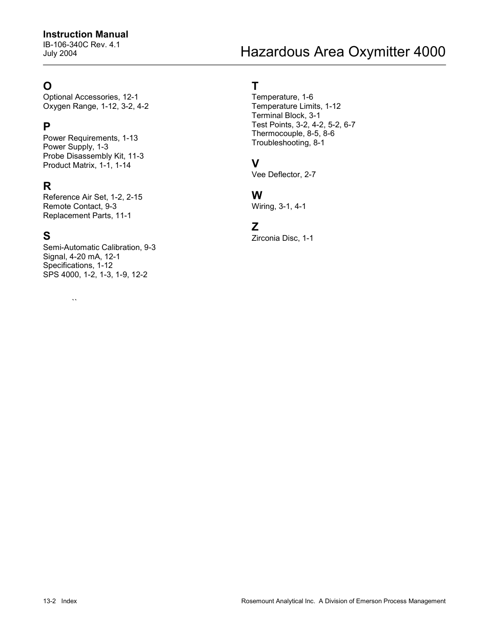 Hazardous area oxymitter 4000 | Emerson Process Management OXYMITTER 4000 User Manual | Page 148 / 150