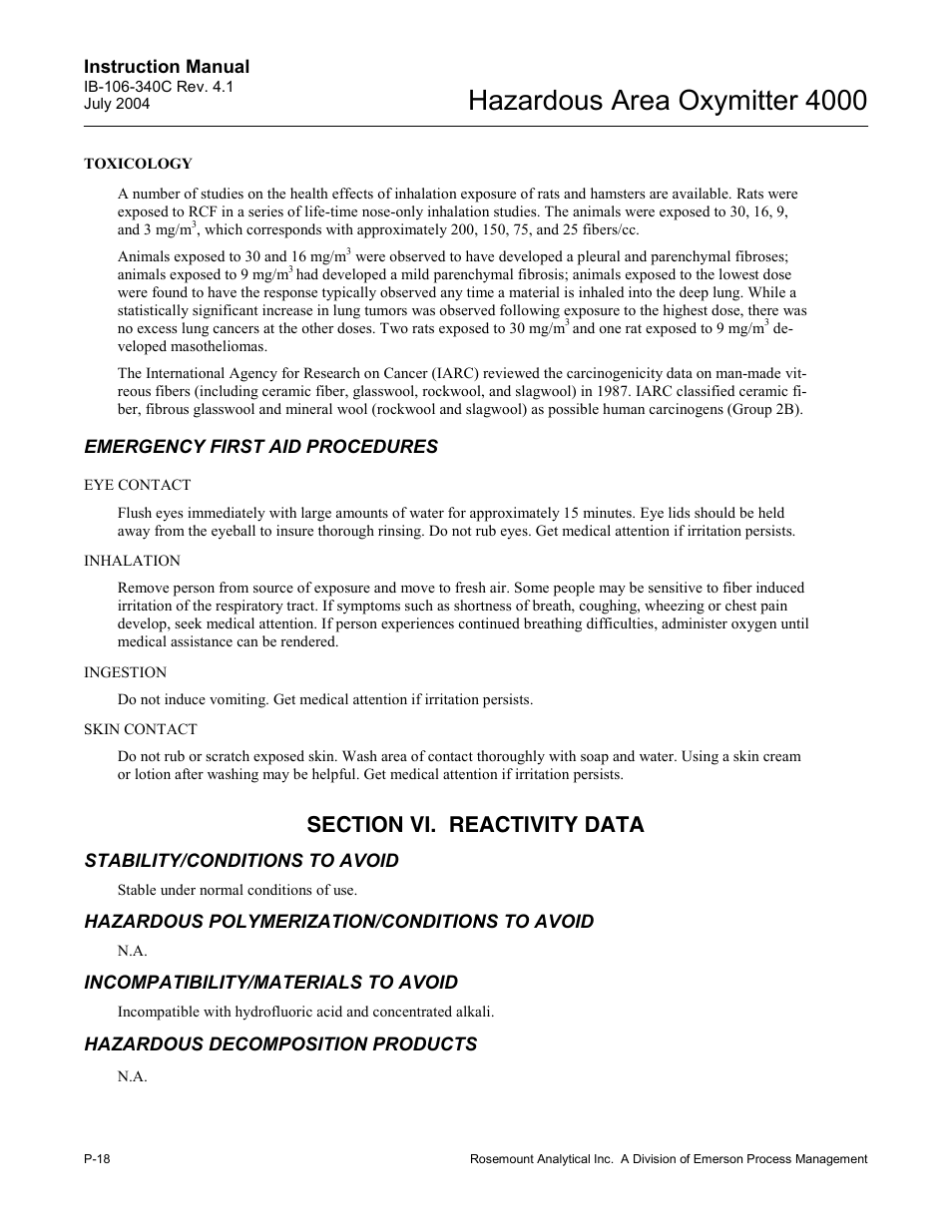 Hazardous area oxymitter 4000 | Emerson Process Management OXYMITTER 4000 User Manual | Page 26 / 150
